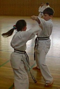 Boy Girl Karateka Sparring