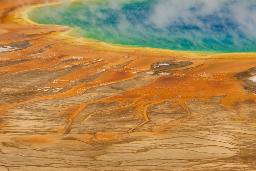midway geyser basin in yellowstone national park, wyoming, united states of america