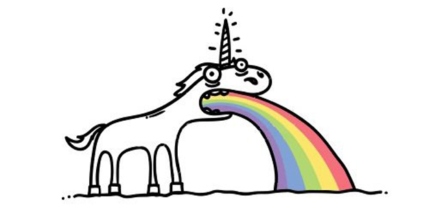 unicorn vomit hurl.it logo rainbow throw up
